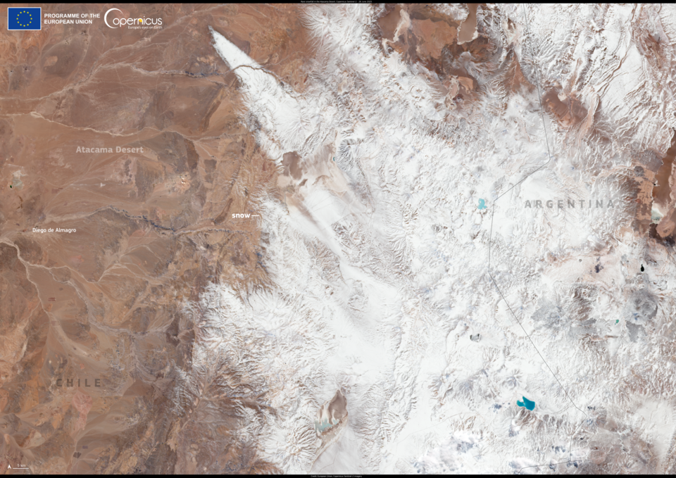 Rare Snowfall Transforms Atacama Desert, Chile's Driest Landscape