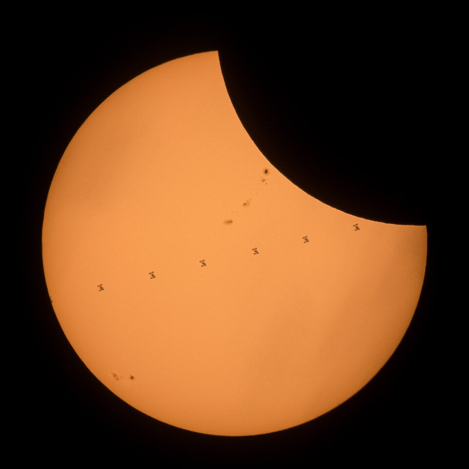 Astrophotographer Captures Rare Image of ISS and Solar Flare